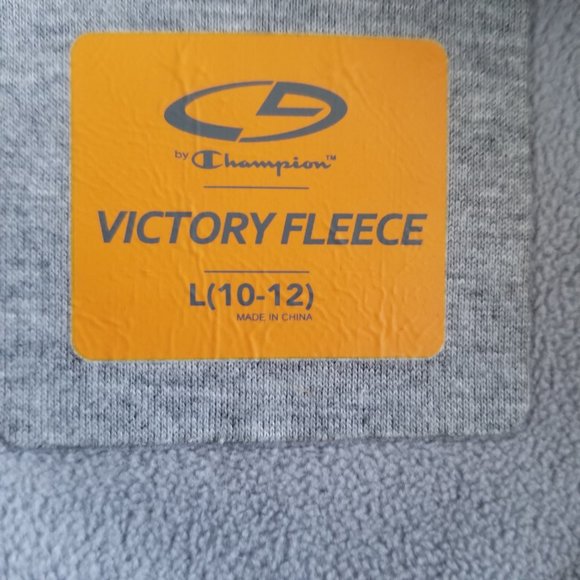 Champion Hooded Jacket Victory Fleece Full Zip Zip Pockets Gray L 10-12 - Picture 5 of 11